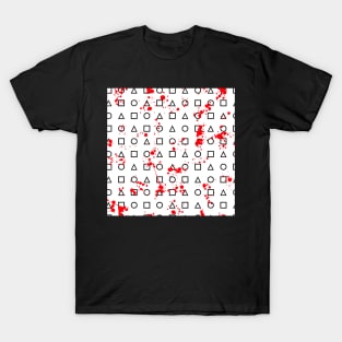 bloody shapes on white T-Shirt